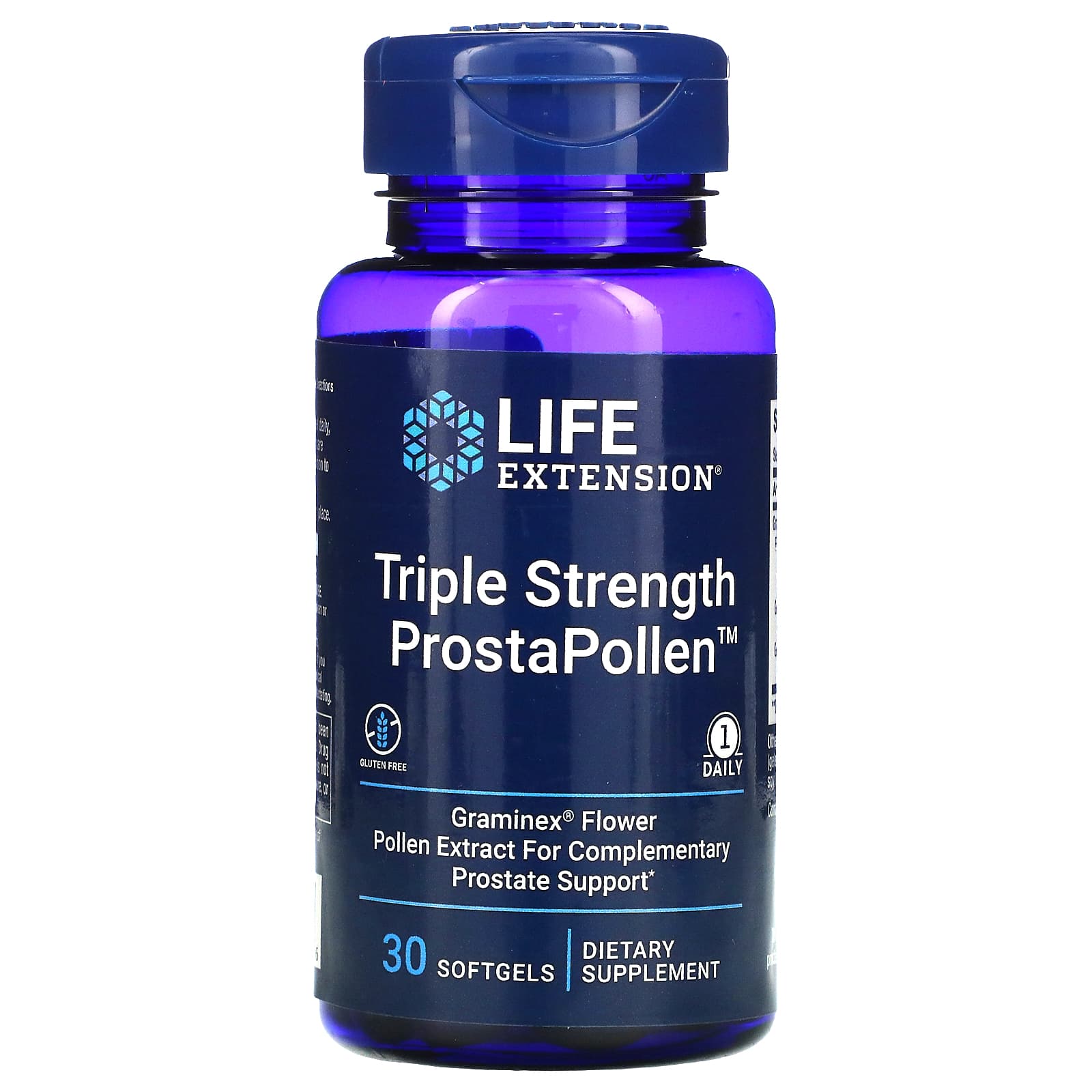 Life Extension, Triple Strength ProstaPollen, 30 Softgels UPC 737870190936 | HiLife Vitamins