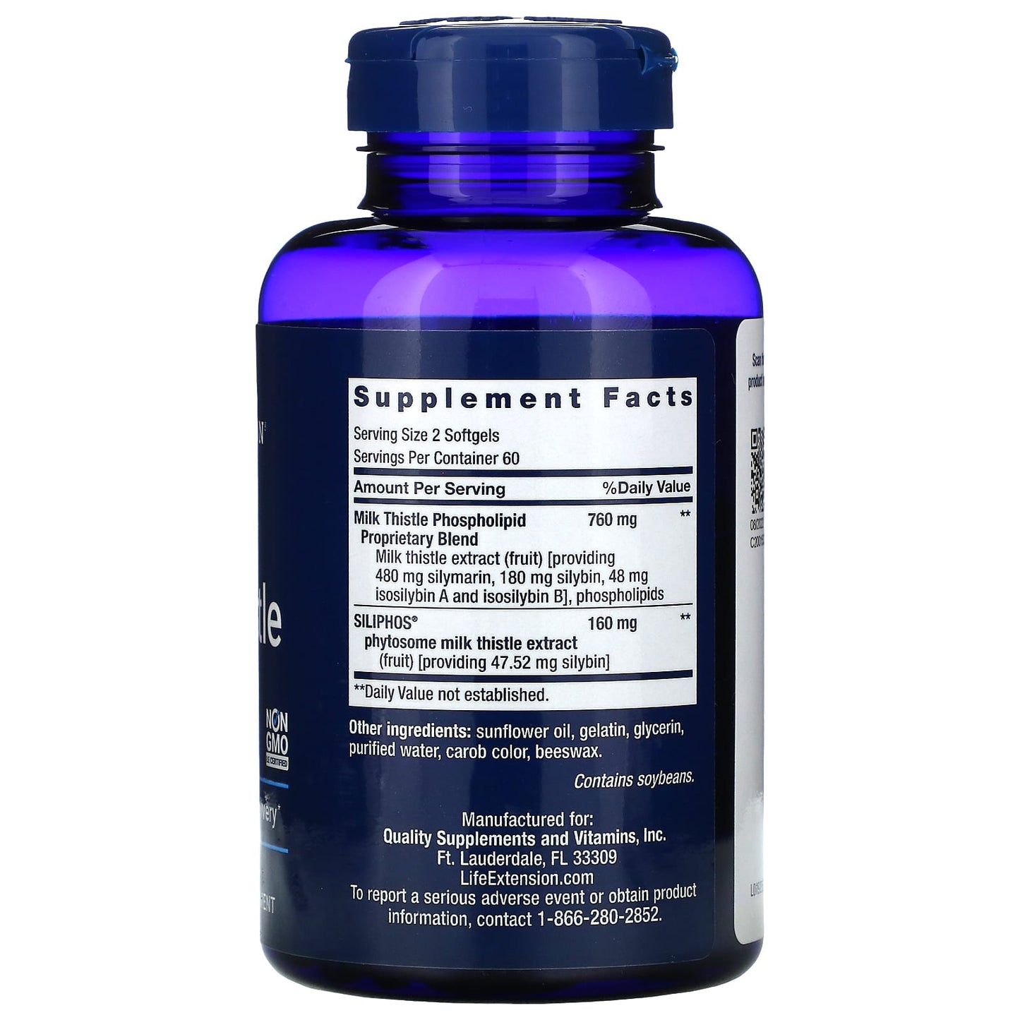 Life Extension, Advanced Milk Thistle, 120 Softgels UPC 737870192510 | HiLife Vitamins
