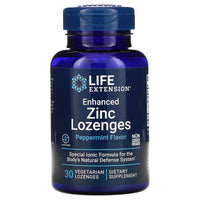 Life Extension, Enhanced Zinc Lozenges, Peppe, 30 Lozenges UPC 737870196105 | HiLife Vitamins