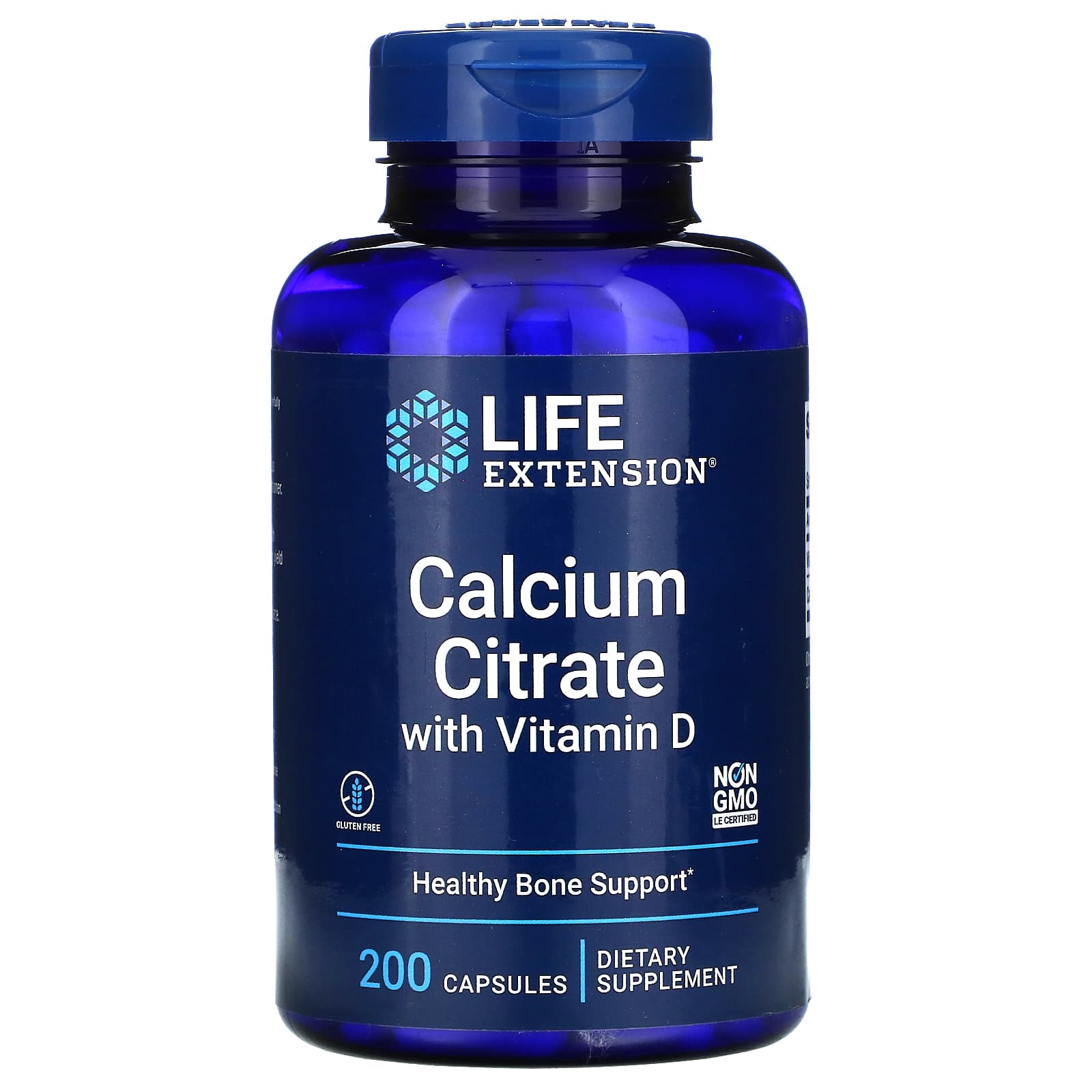Life Extension, Calcium Citrate with Vitamin, 200 Capsules UPC 737870196327 | HiLife Vitamins