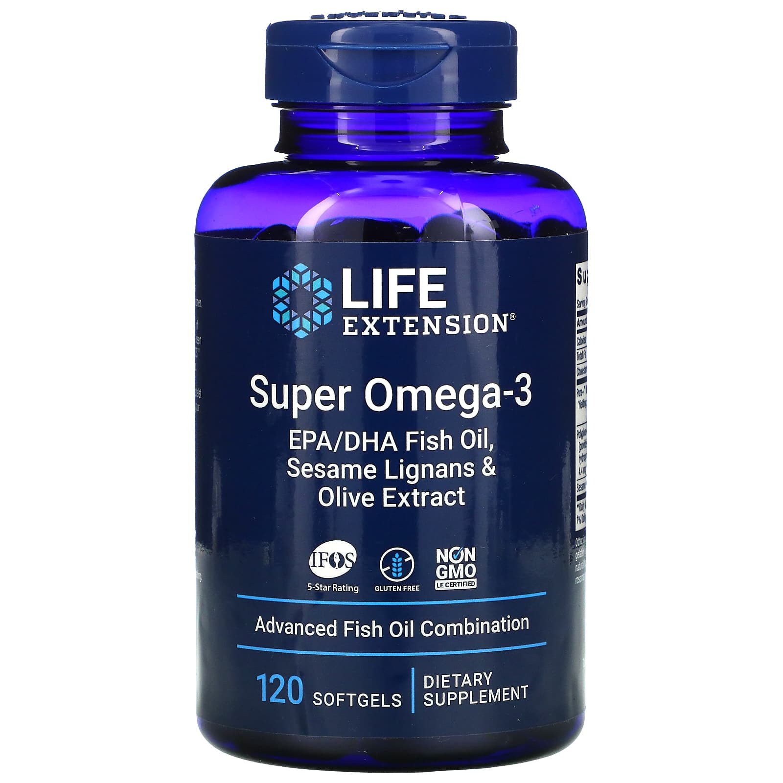 Life Extension, Super Omega-3 EPA/DHA Fish Oi, 120 Softgels UPC 737870198215 | HiLife Vitamins