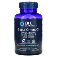 Life Extension, Super Omega-3 EPA/DHA Fish Oi, 60 Enteric Coated Softgels UPC 737870198567 | HiLife Vitamins