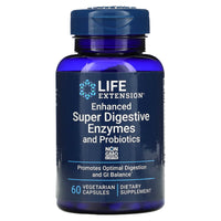 Life Extension, Enhanced Super Digestive Enzymes and Probiotics, 60 Vegetarian Capsules - 737870202264 | Hilife Vitamins