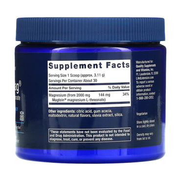 Life Extension, Neuro-Mag®, Magnesium L-Threonate, Tropical Punch, 3.293 oz (93.35 g) UPC 737870203292 | HiLife Vitamins