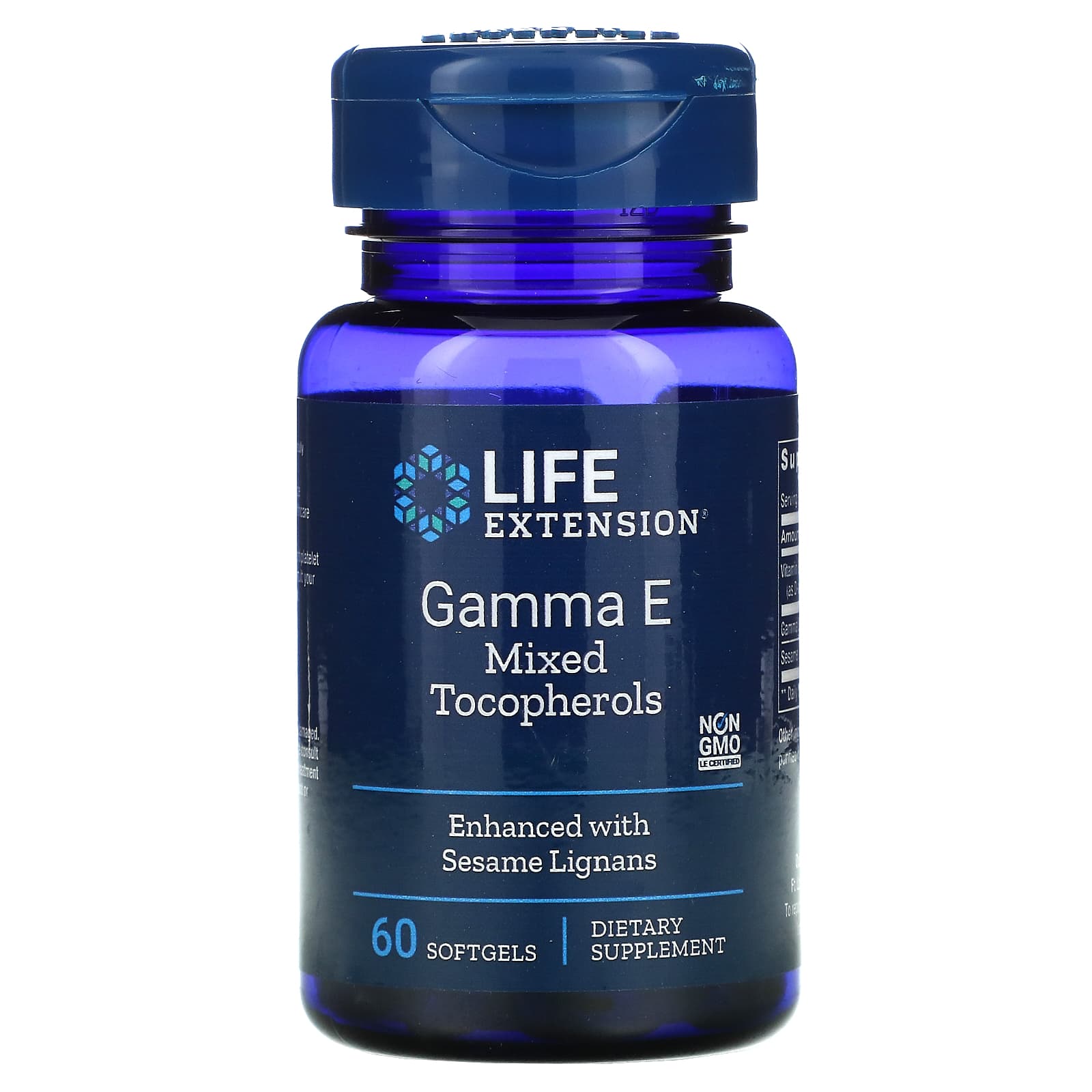 Life Extension, Gamma E Mixed Tocopherols, 60 Softgels UPC 737870207566 | HiLife Vitamins