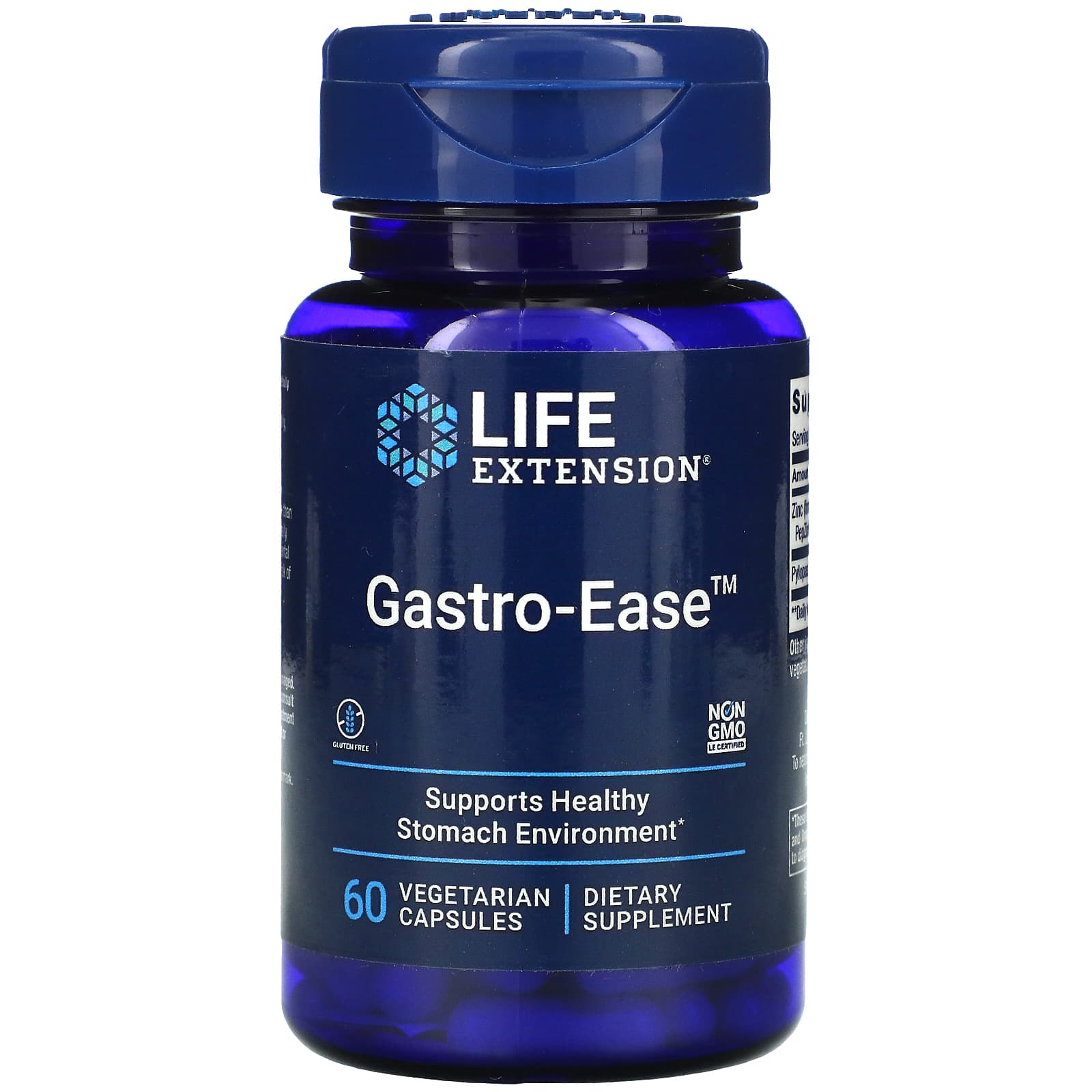 Life Extension, Gastro-Ease, 60 Capsules UPC 737870210061 | HiLife Vitamins