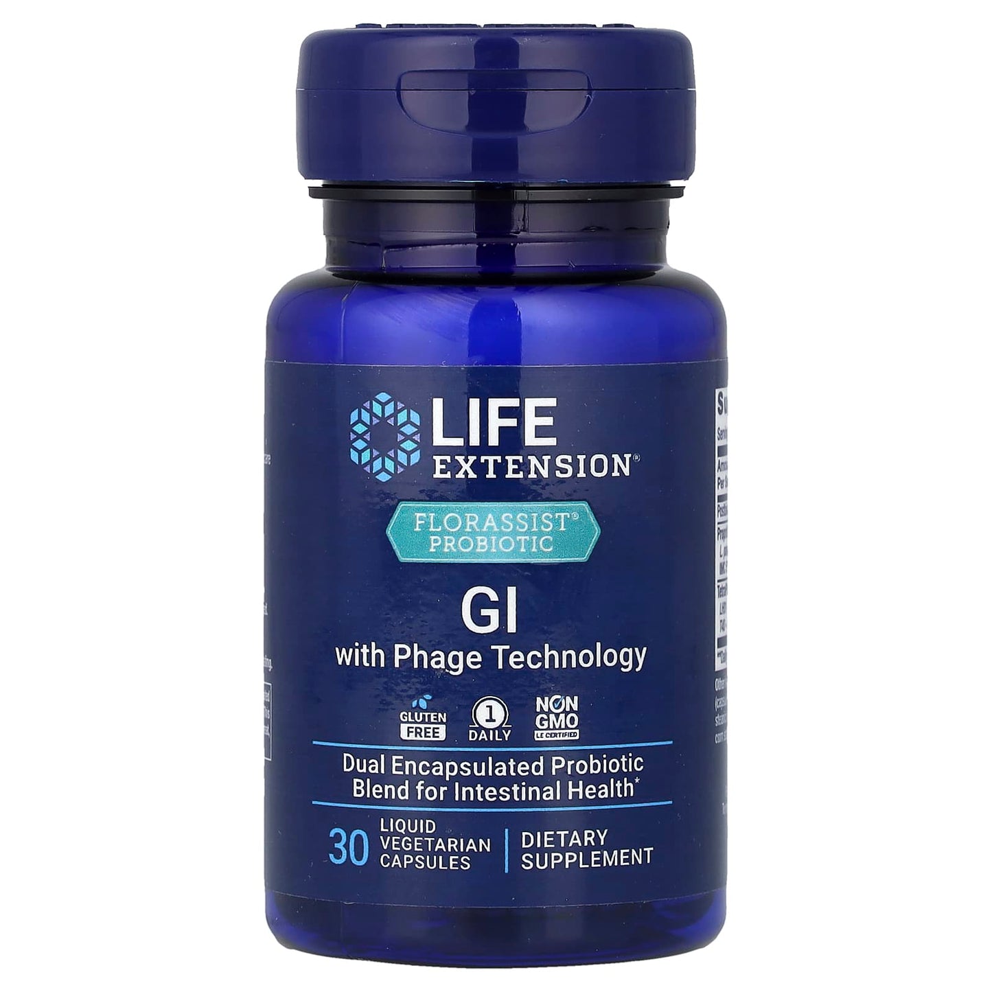 Life Extension, Florassist® Probiotic, GI with Phage Technology, 30 Liquid Vegetarian Capsules UPC 737870212539