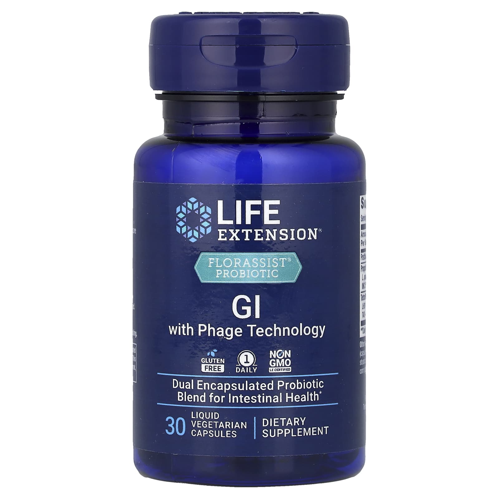 Life Extension, Florassist® Probiotic, GI with Phage Technology, 30 Liquid Vegetarian Capsules UPC 737870212539
