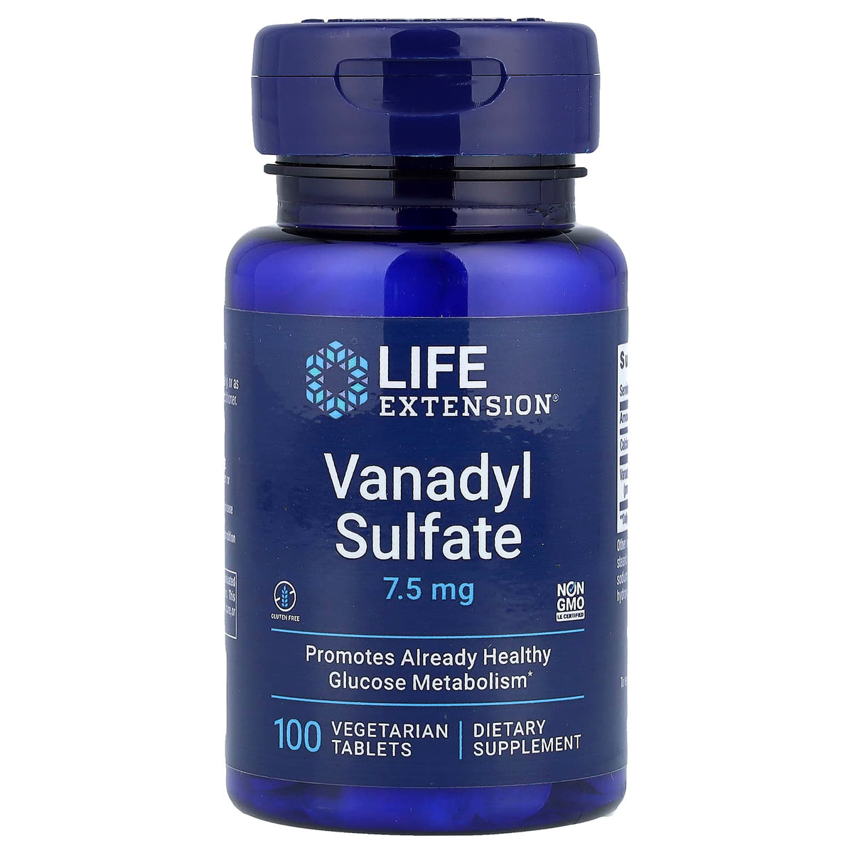 Life Extension, Vanadyl Sulfate 7.5 mg, 100 Tablets UPC 737870213109 | Hilife Vitamins