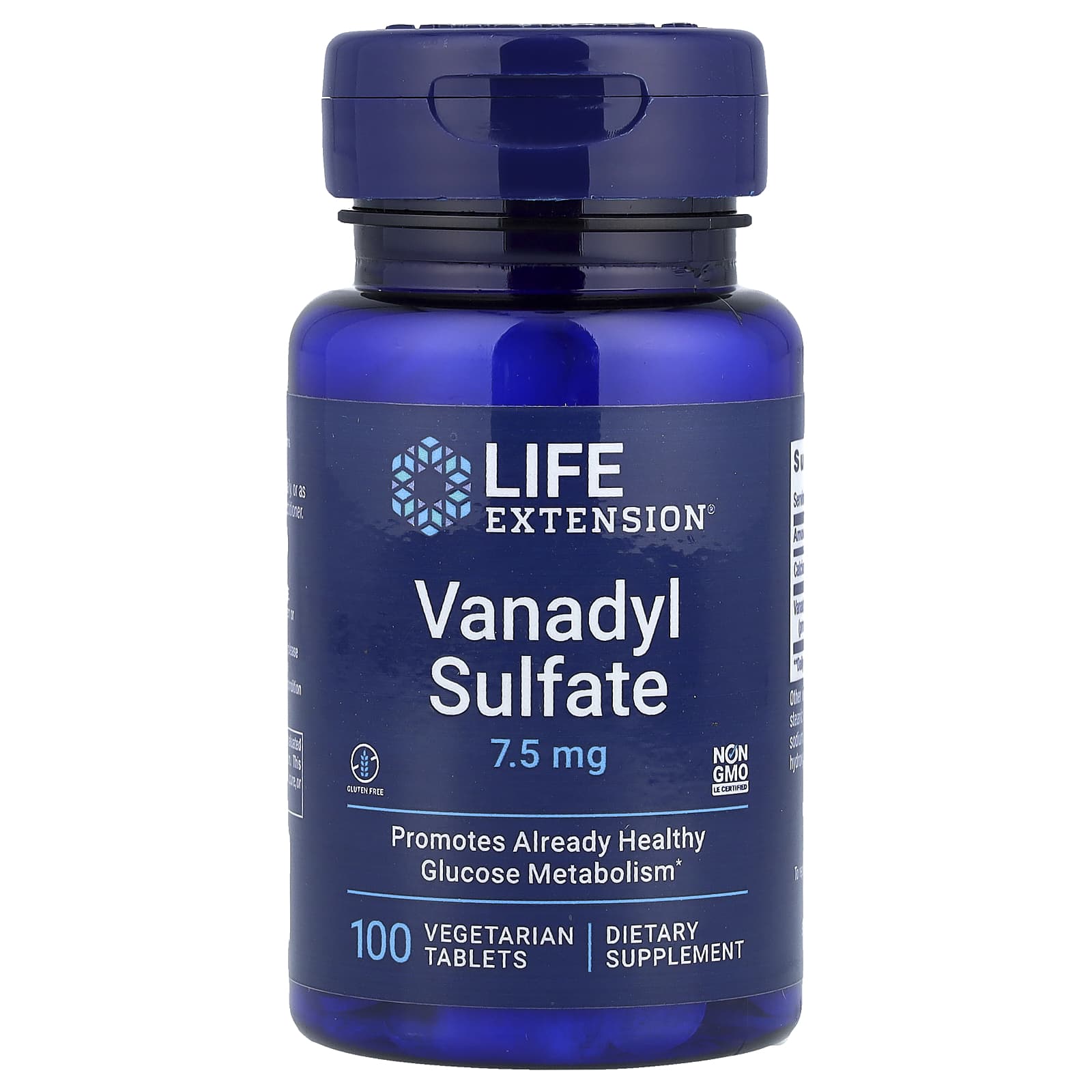 Life Extension, Vanadyl Sulfate 7.5 mg, 100 Tablets UPC 737870213109 | Hilife Vitamins