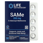 Life Extension, SAMe S-Adenosyl-Methionine, 200 mg, 30 Enteric Coated Tablets UPC 737870217534 | HiLife Vitamins
