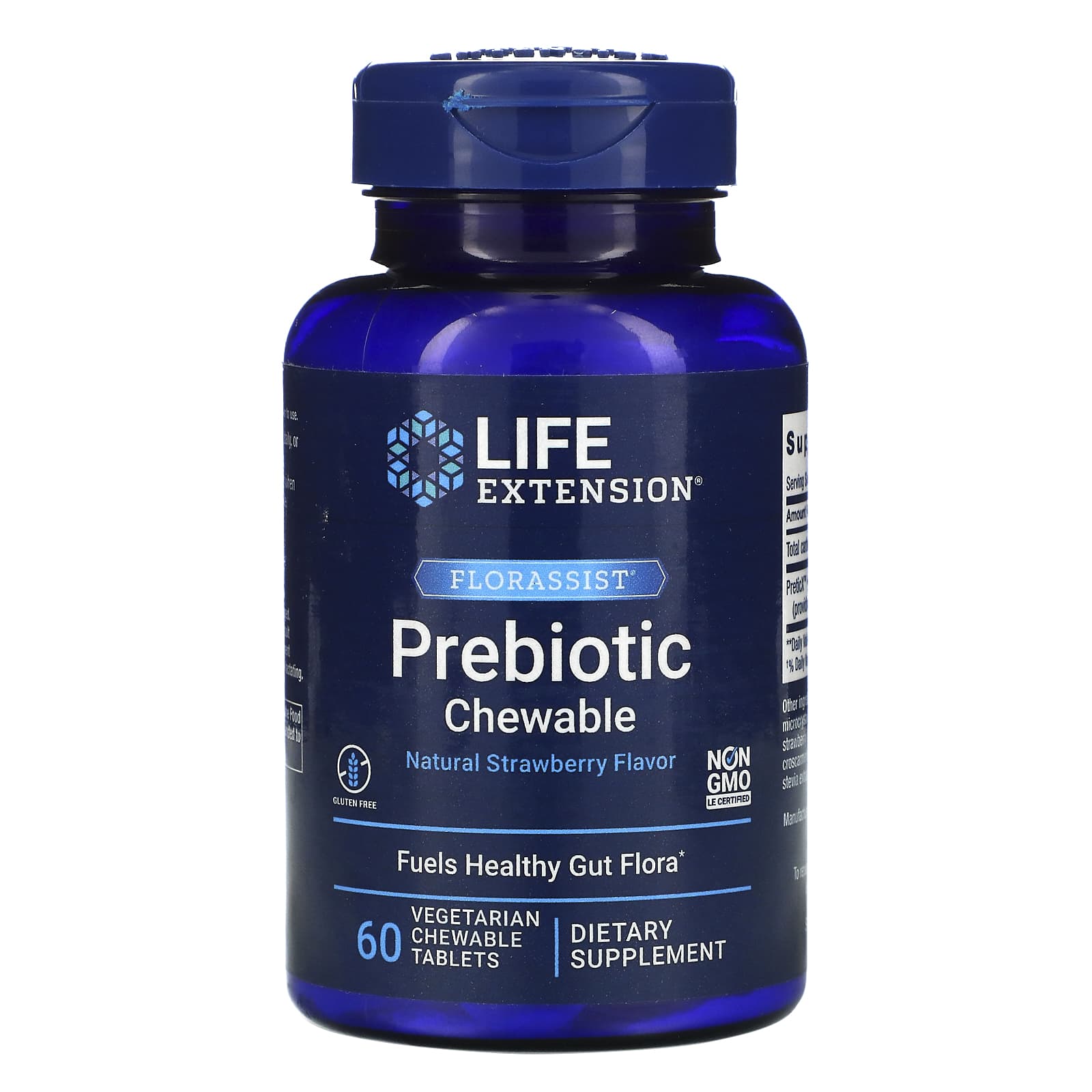 Life Extension, FLORASSIST Prebiotic Chewable, 60 Chewables UPC 737870220367 | HiLife Vitamins