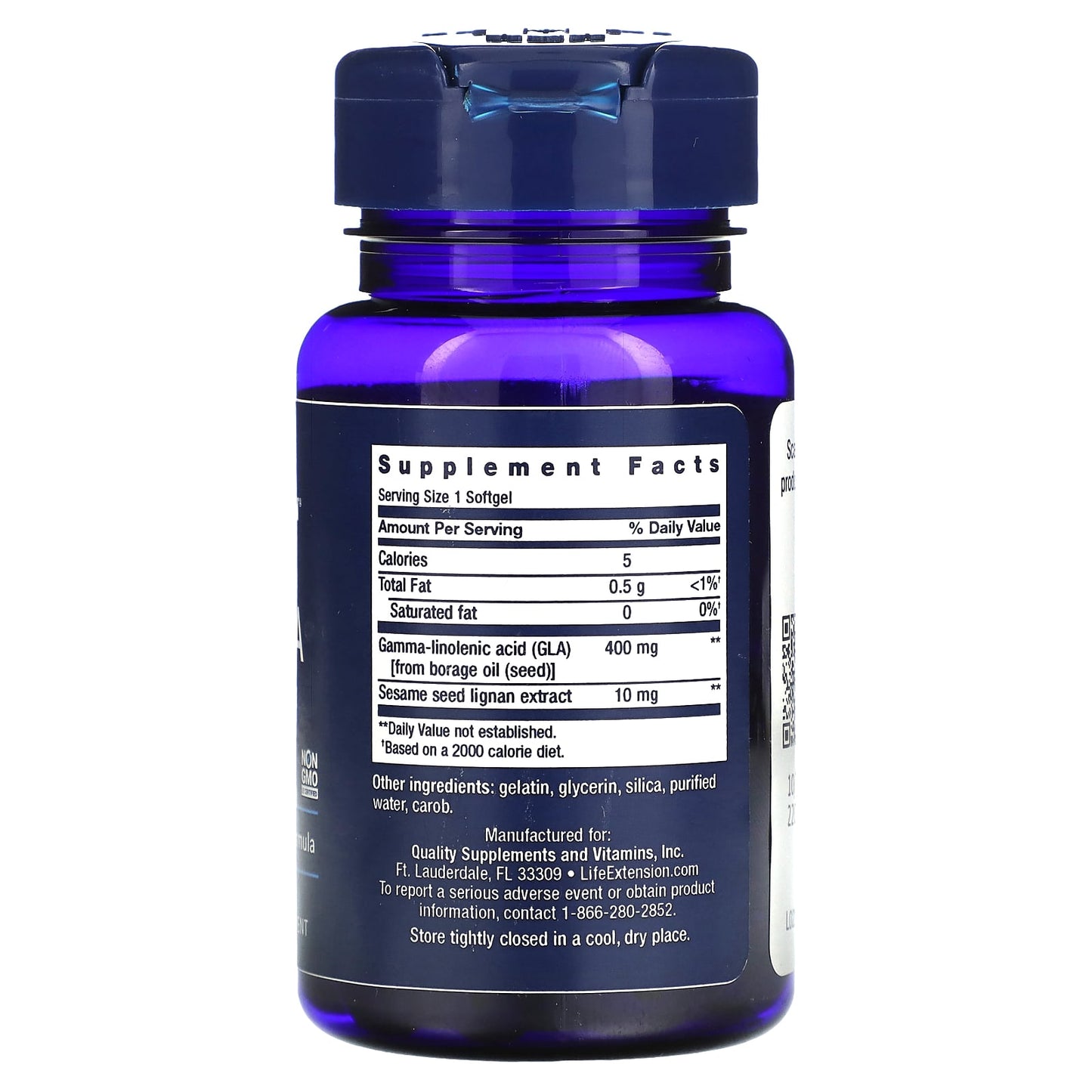 Life Extension, Mega GLA Sesame Lignans, 30 Softgels UPC 737870221838 | HiLife Vitamins