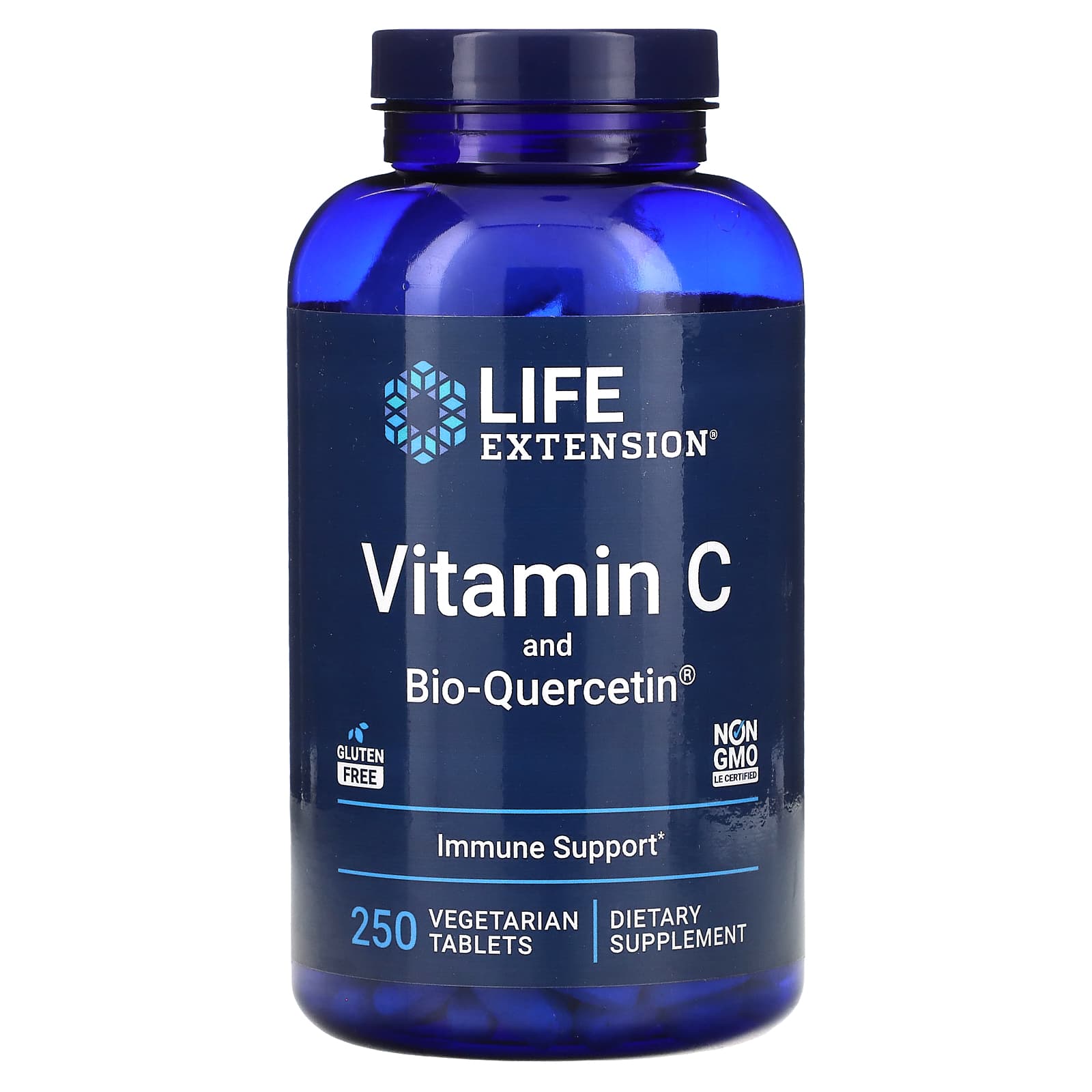 Life Extension, Vitamin C and Bio-Quercetin P, 250 Vegetarian Tablets UPC 737870222729 | HiLife Vitamins