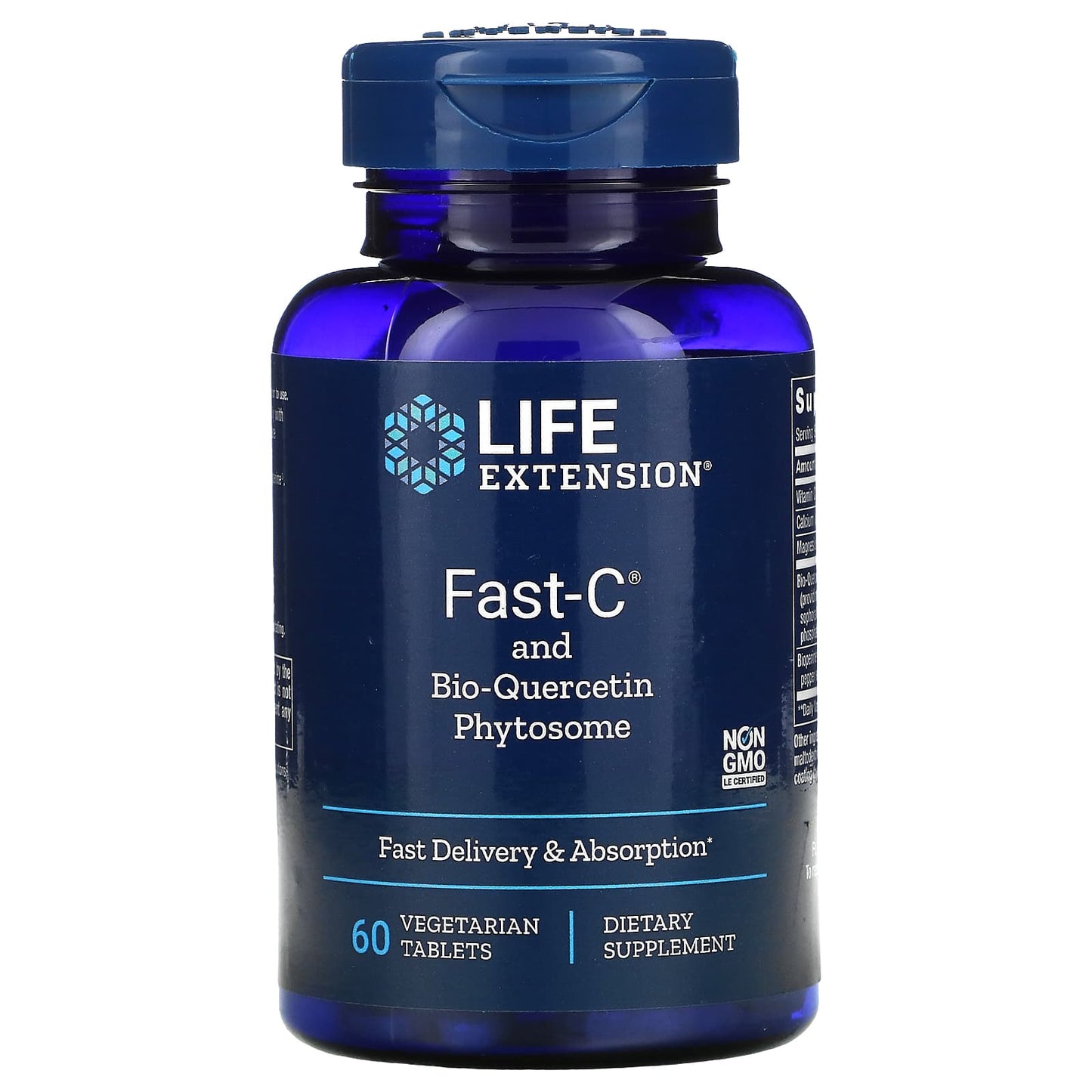 Life Extension, Fast-C® and Bio-Quercetin® 60 vegetarian tablets UPC 737870222965 | HiLife Vitamins
