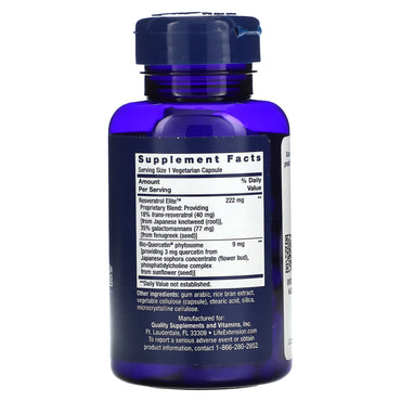 Life Extension, Optimized Resveratrol Elite, 60 Capsules UPC 737870223061 | HiLife Vitamins