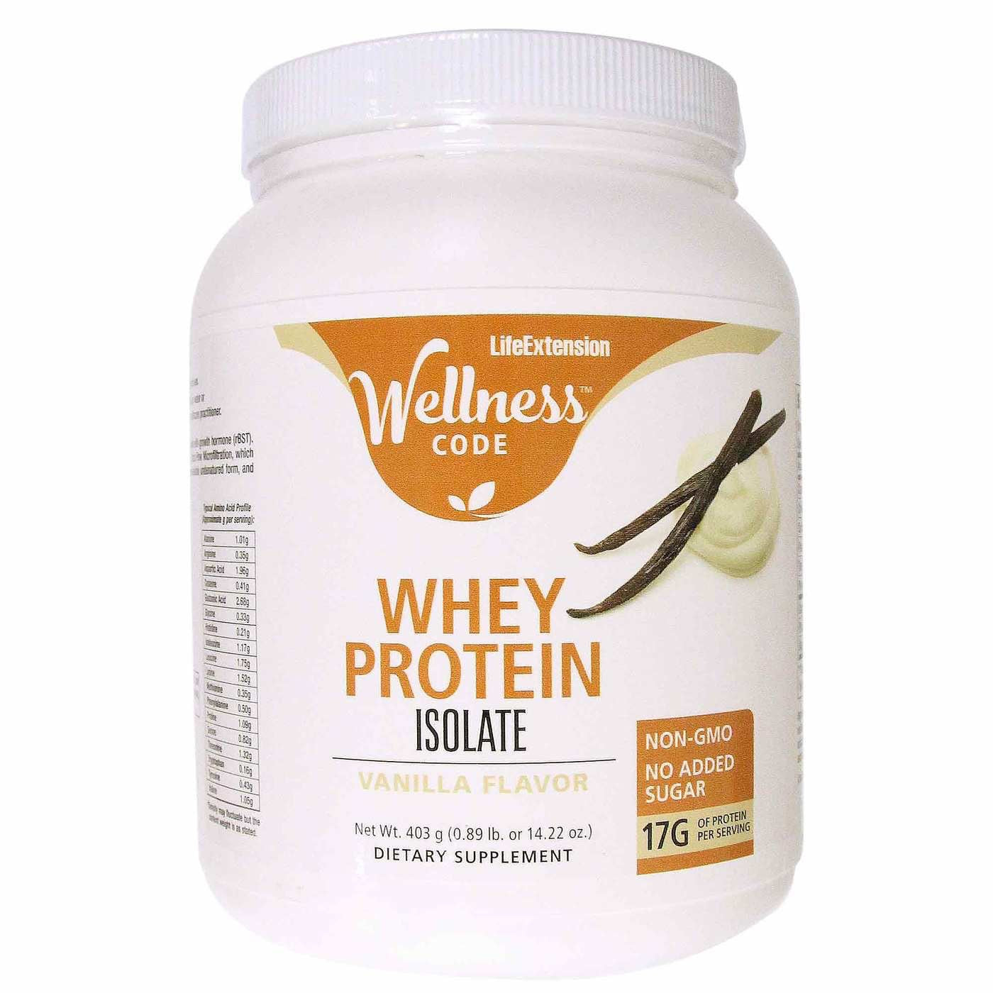 Life Extension, Whey Protein Isolate Vanilla, 14.22 Oz - 737870224211 | Hilife Vitamins