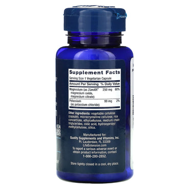 Life Extension, Potassium with Extend-Release Magnesium, 60 Capsules UPC 737870230960 | HiLife Vitamins