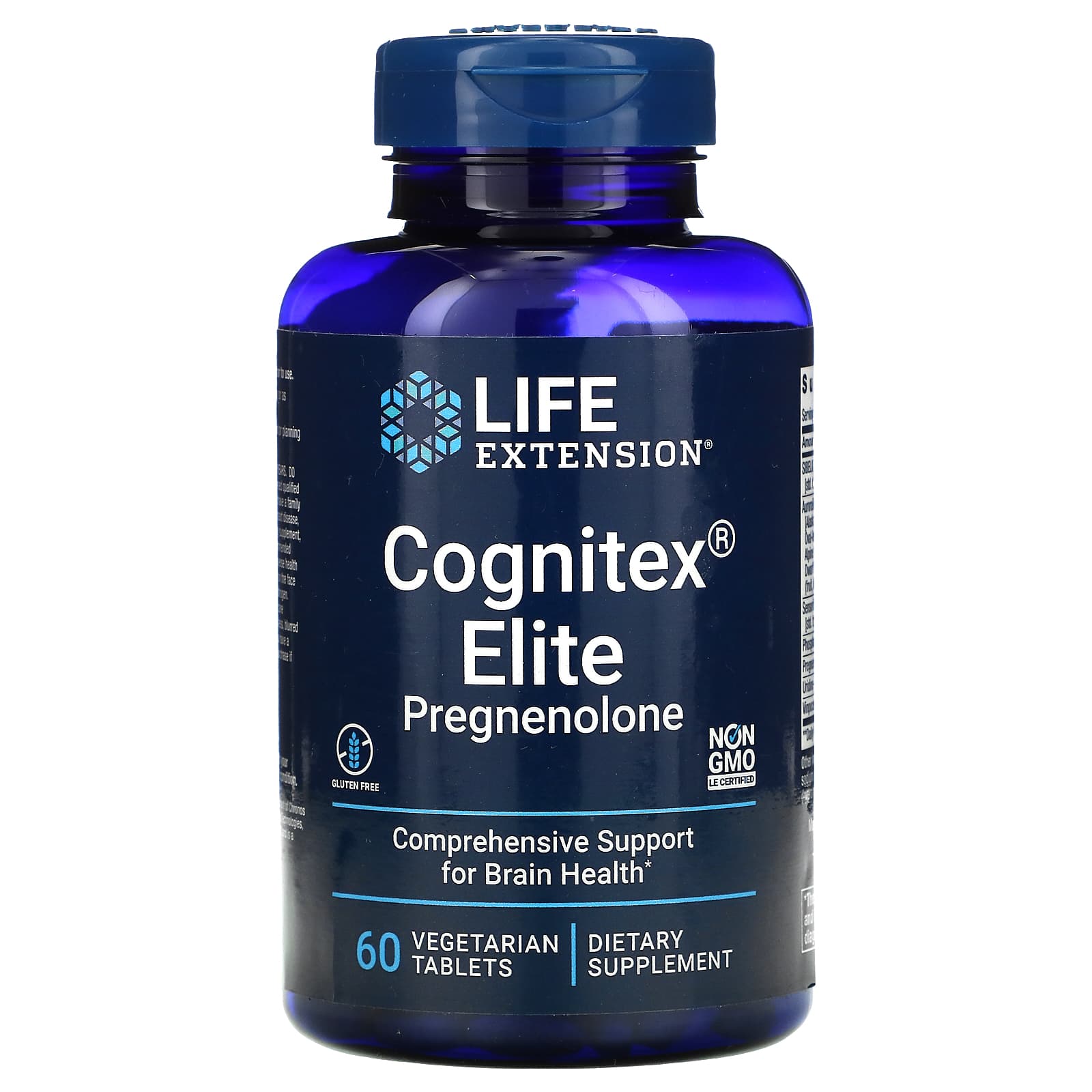 Life Extension, Cognitex Elite Pregnenolone, 60 Vegetarian Tablets UPC 737870239765 | HiLife Vitamins