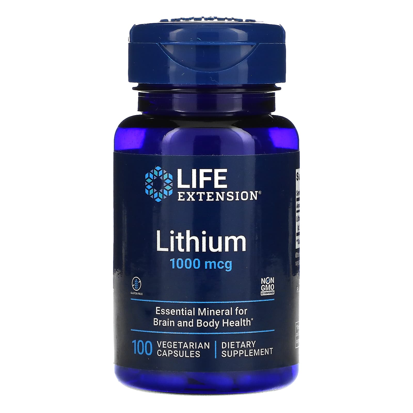 Life Extension, Lithium, 1,000 mcg, 100 Vegetarian Capsules UPC 737870240310 | HiLife Vitamins