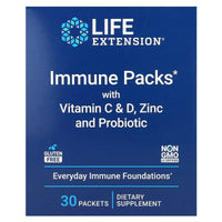 Life Extension, Immune Packs With Vitamin C & D, Zinc And Probiotic, 30 Packets UPC 737870242536 | HiLife Vitamins