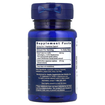 Life Extension, Testosterone Elite, 30 vegetarian capsules UPC 737870250036 | HiLife Vitamins