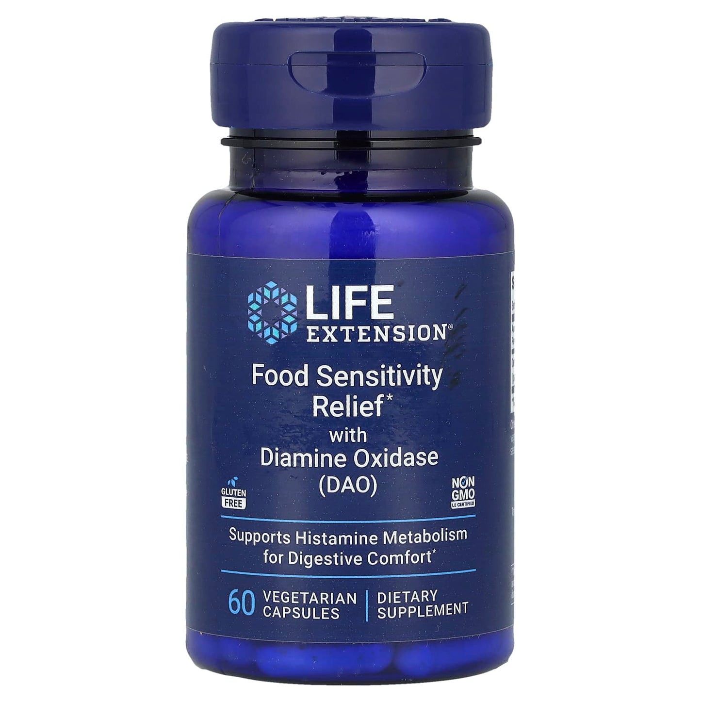 Life Extension, Food Sensitivity Relief with Diamine Oxidase (DAO), 4.3 mg, 60 Vegetarian Capsules - 737870253365