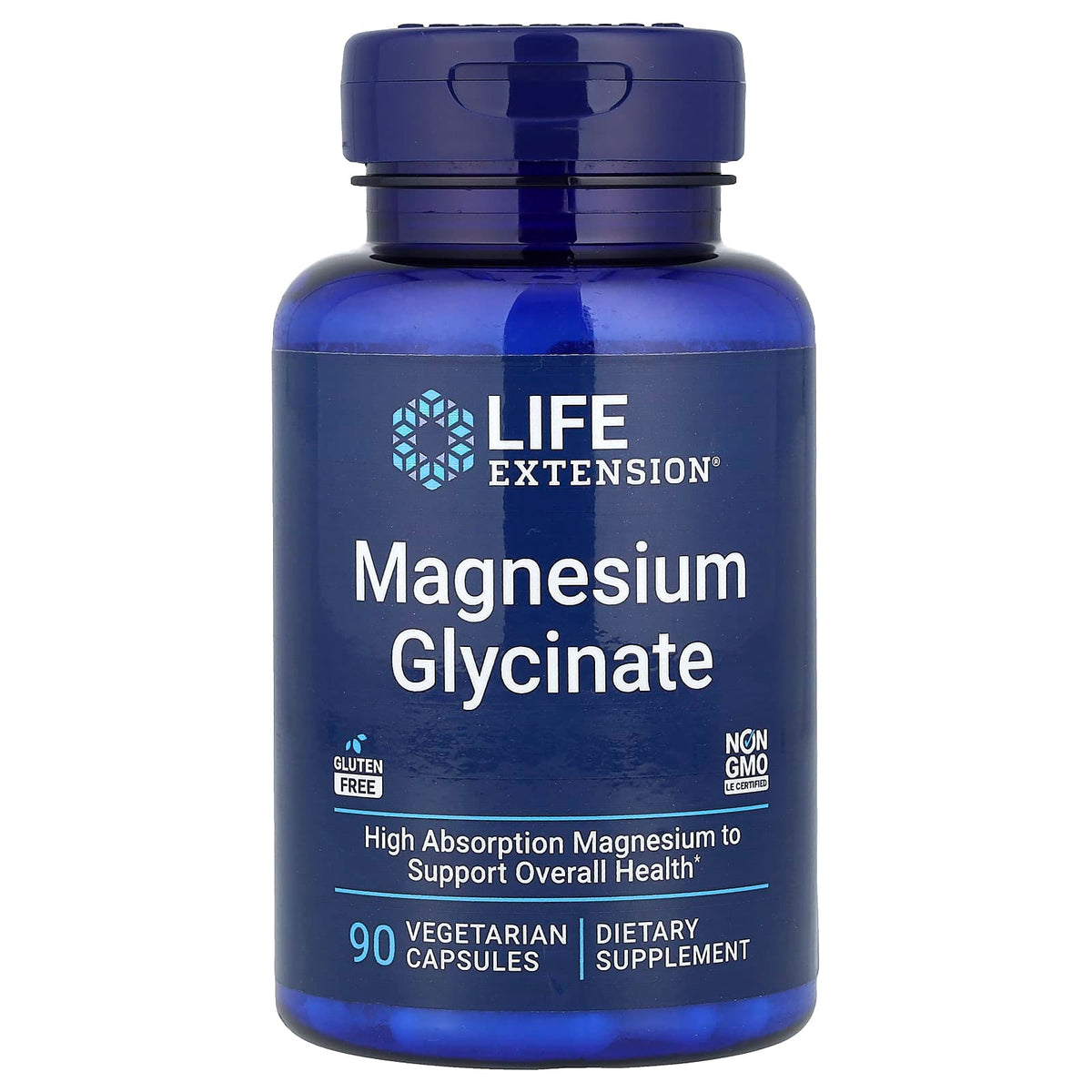 Life Extension, Magnesium Glycinate, 90 Vegetarian Capsules UPC 737870253594 | Hilife Vitamins