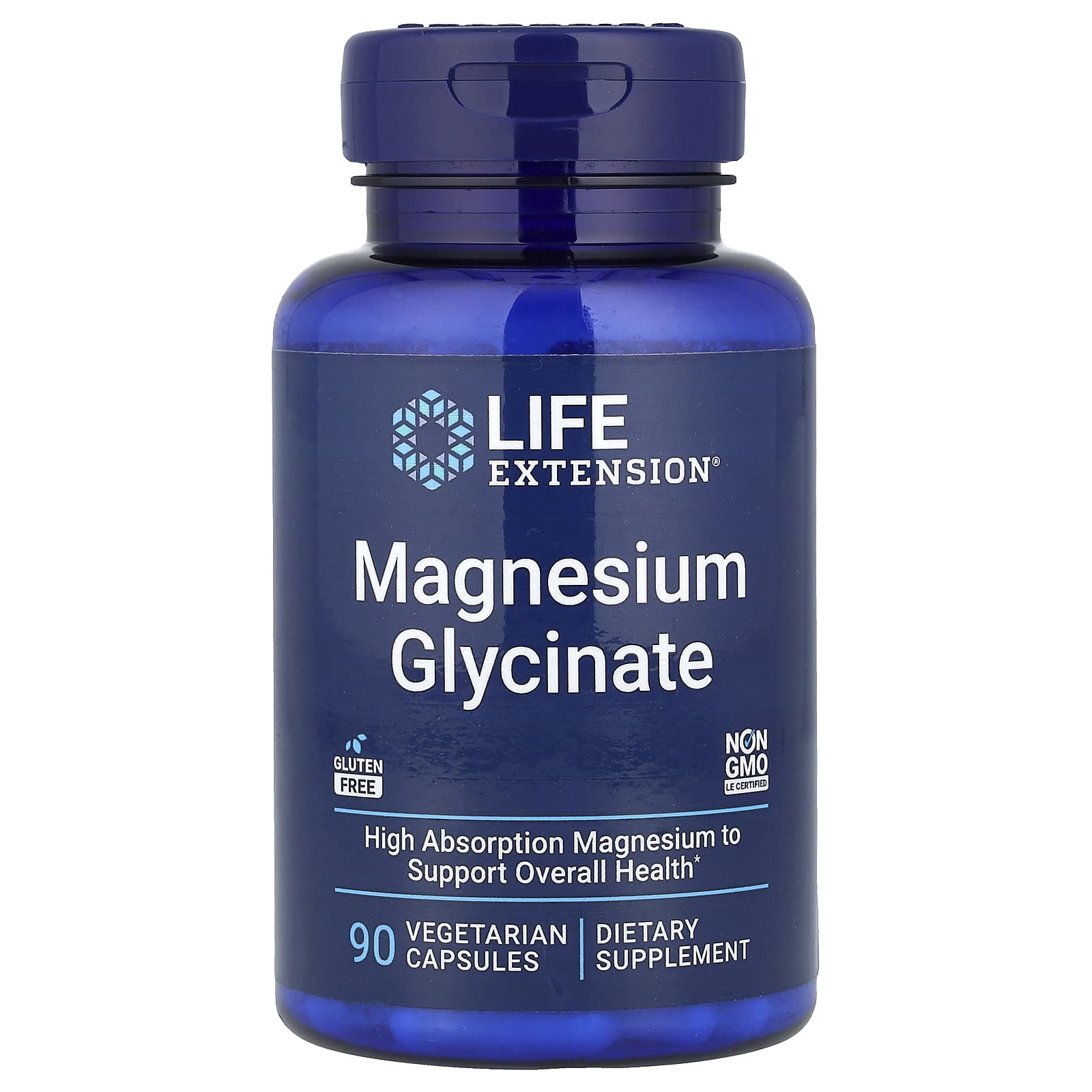 Life Extension, Magnesium Glycinate, 90 Vegetarian Capsules UPC 737870253594 | Hilife Vitamins