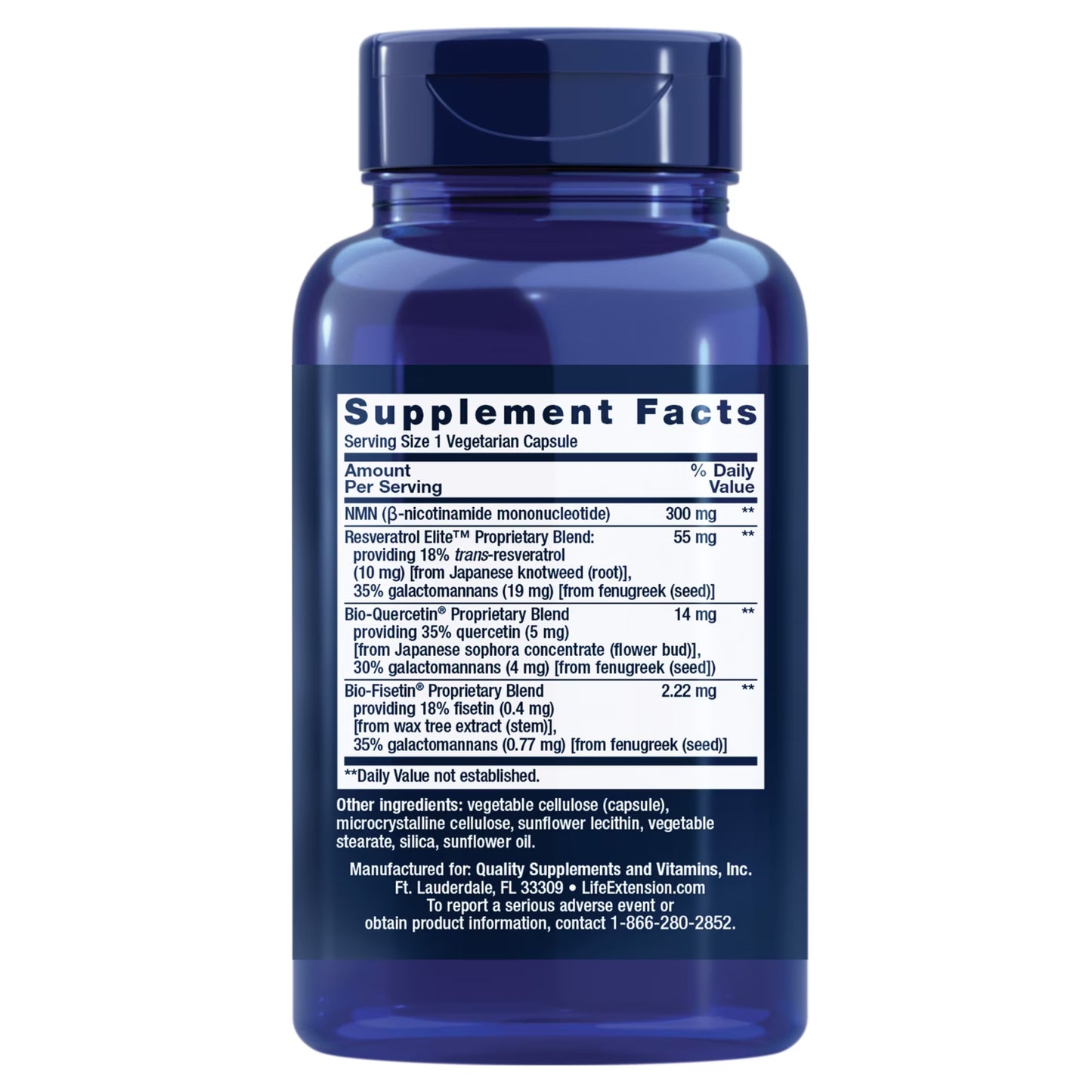 Life Extension, NMN Nicotinamide Mononucleotide with Resveratrol Elite™, 90 Vegetarian Capsules UPC 737870255994