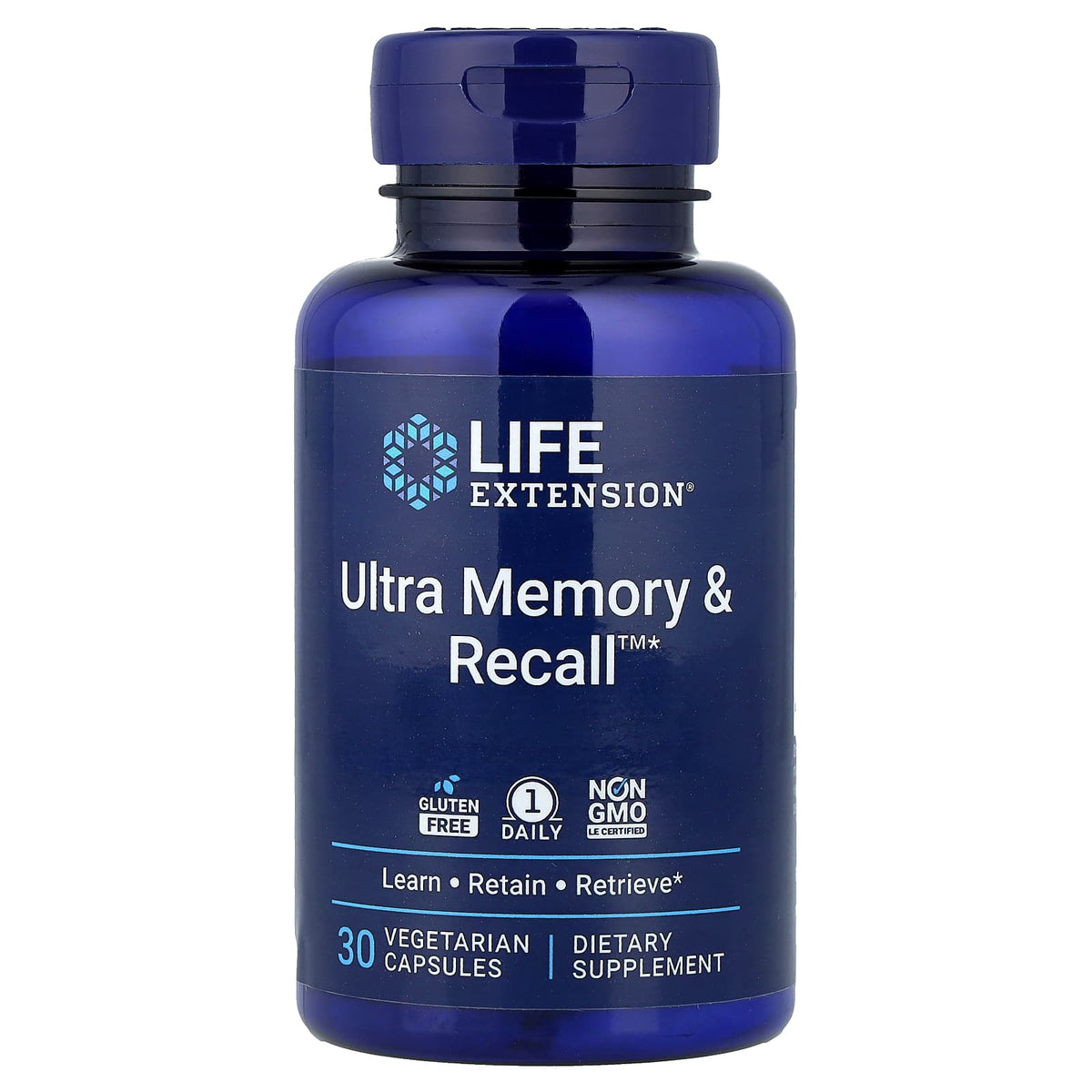 Life Extension, Ultra Memory & Recall™, 30 Vegetarian Capsules UPC 737870256038 | Hilife Vitamins