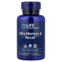 Life Extension, Ultra Memory & Recall™, 30 Vegetarian Capsules UPC 737870256038 | Hilife Vitamins