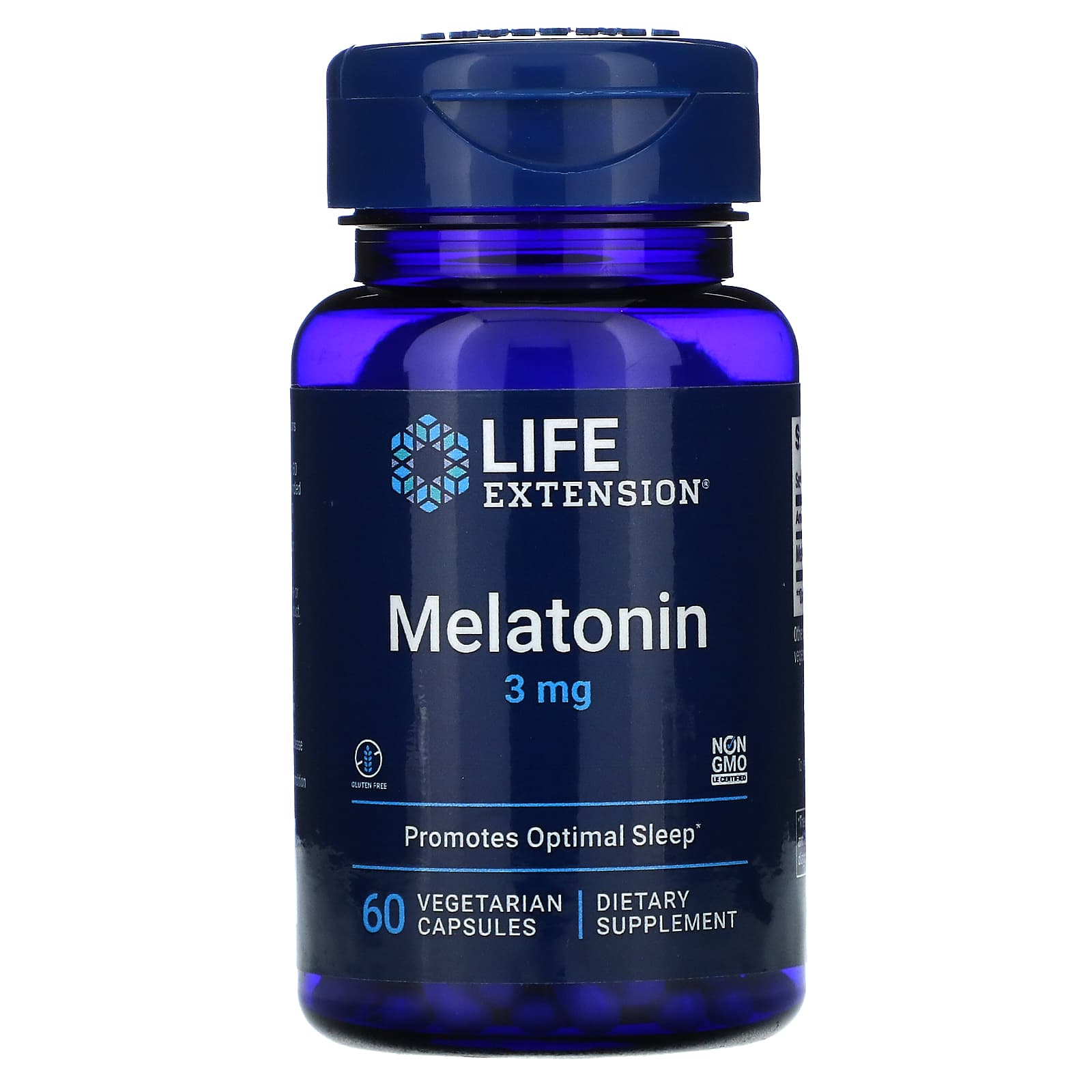 Life Extension, Melatonin, 3 mg, 60 Capsules UPC 737870330066 | HiLife Vitamins