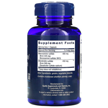 Life Extension, Glucosamine/Chondroitin Capsu, 100 Capsules UPC 737870522102 | HiLife Vitamins