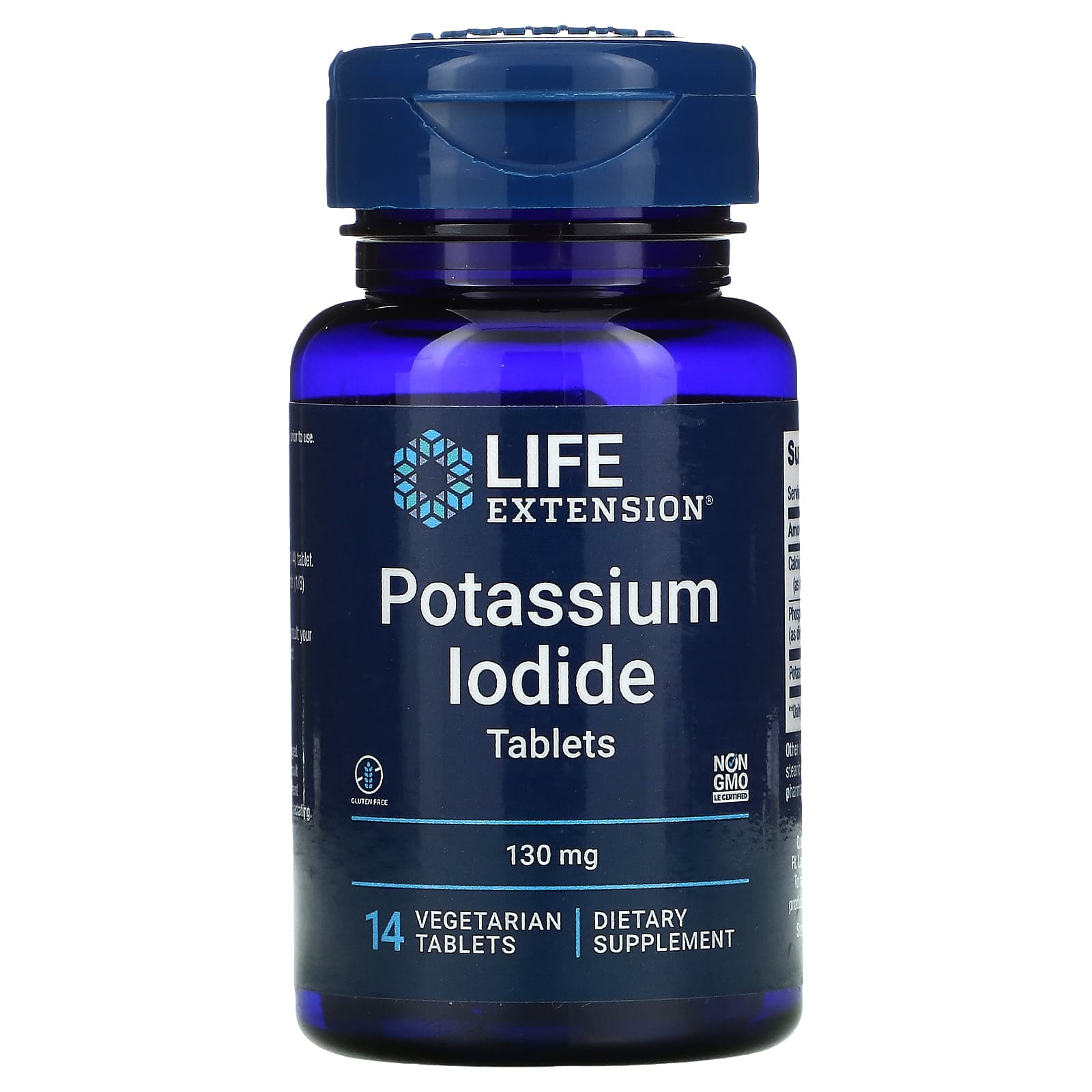 Life Extension, Potassium Iodide Tablets, 130, 14 Tablets UPC 737870577140 | HiLife Vitamins