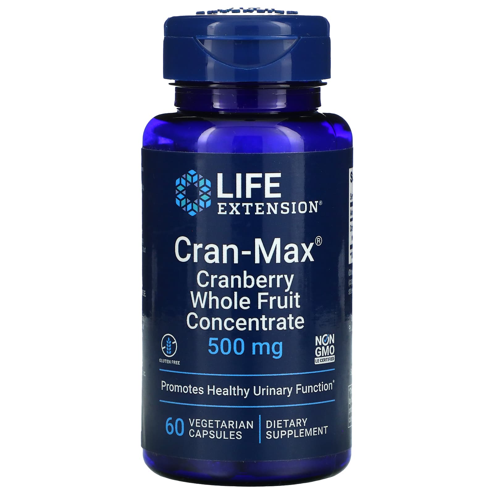 Life Extension, Cran-Max, Cranberry Whole Fru, 60 Capsules UPC 737870862062 | HiLife Vitamins