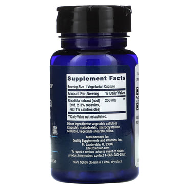 Life Extension, Rhodiola Extract, 250 mg, 60 Capsules UPC 737870889069 | HiLife Vitamins