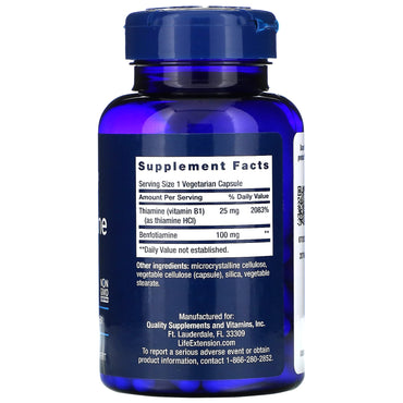 Life Extension, Benfotiamine with Thiamine, 120 Capsules UPC 737870920120 | HiLife Vitamins