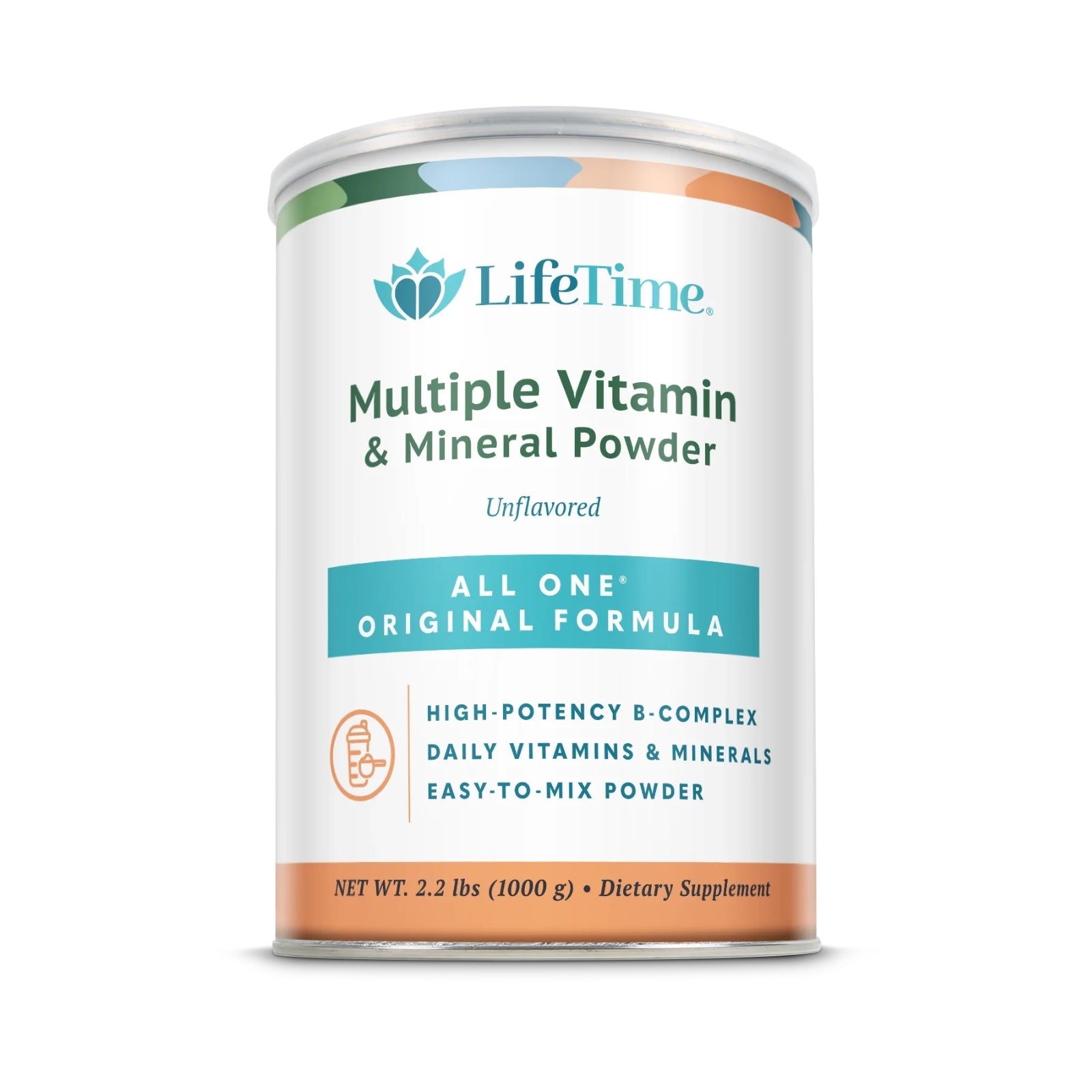 Lifetime, All One Original Formula, Multiple Vitamin & Mineral Powder, Unflavored, 2.2 lb (1,000 g) UPC 052534300019 | HiLife Vitamins