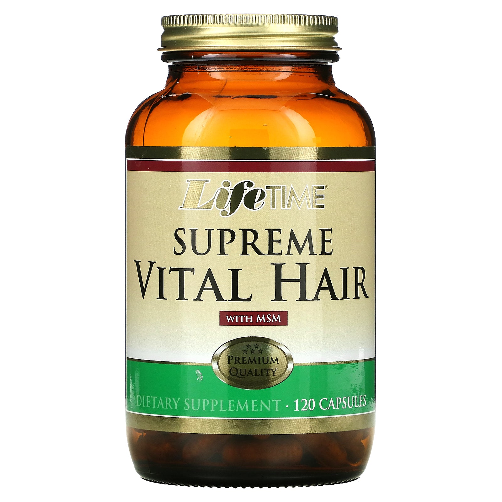 Lifetime, Supreme Vital Hair with MSM, 120 Capsules UPC 053232200755 | HiLife Vitamins