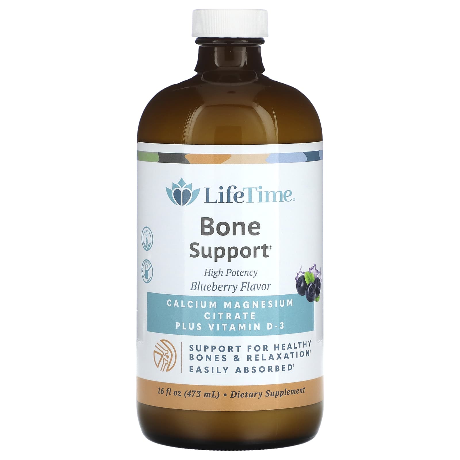Lifetime, Bone Support, Blueberry, 16 fl oz (473 ml) UPC 053232400025 | HiLife Vitamins