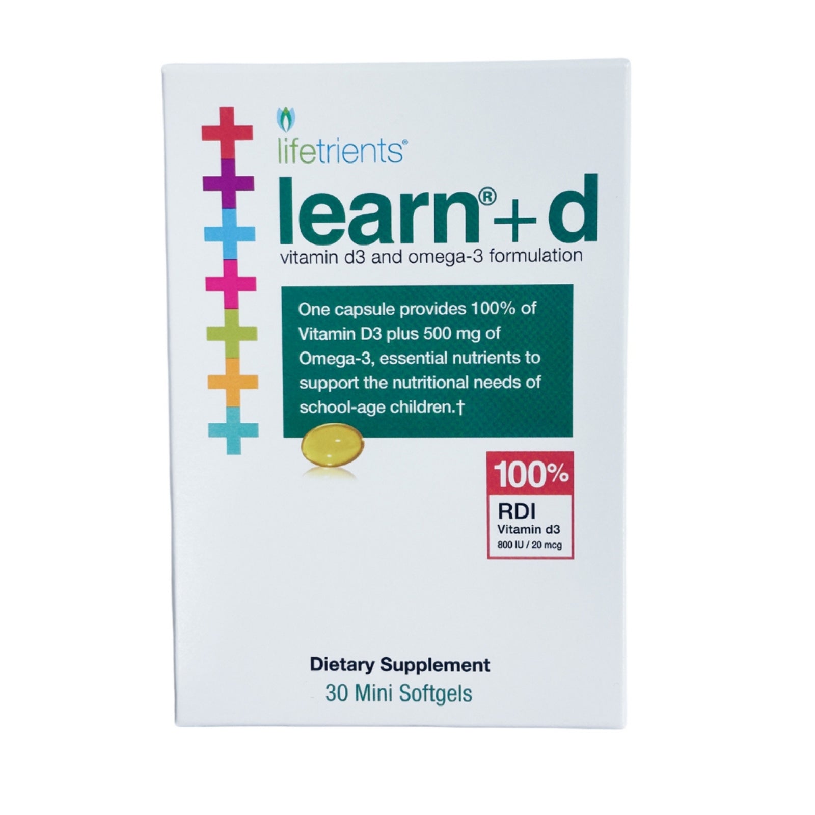 Lifetrients, Learn+D, 30 Mini Softgels UPC 899399001466 | HiLife Vitamins