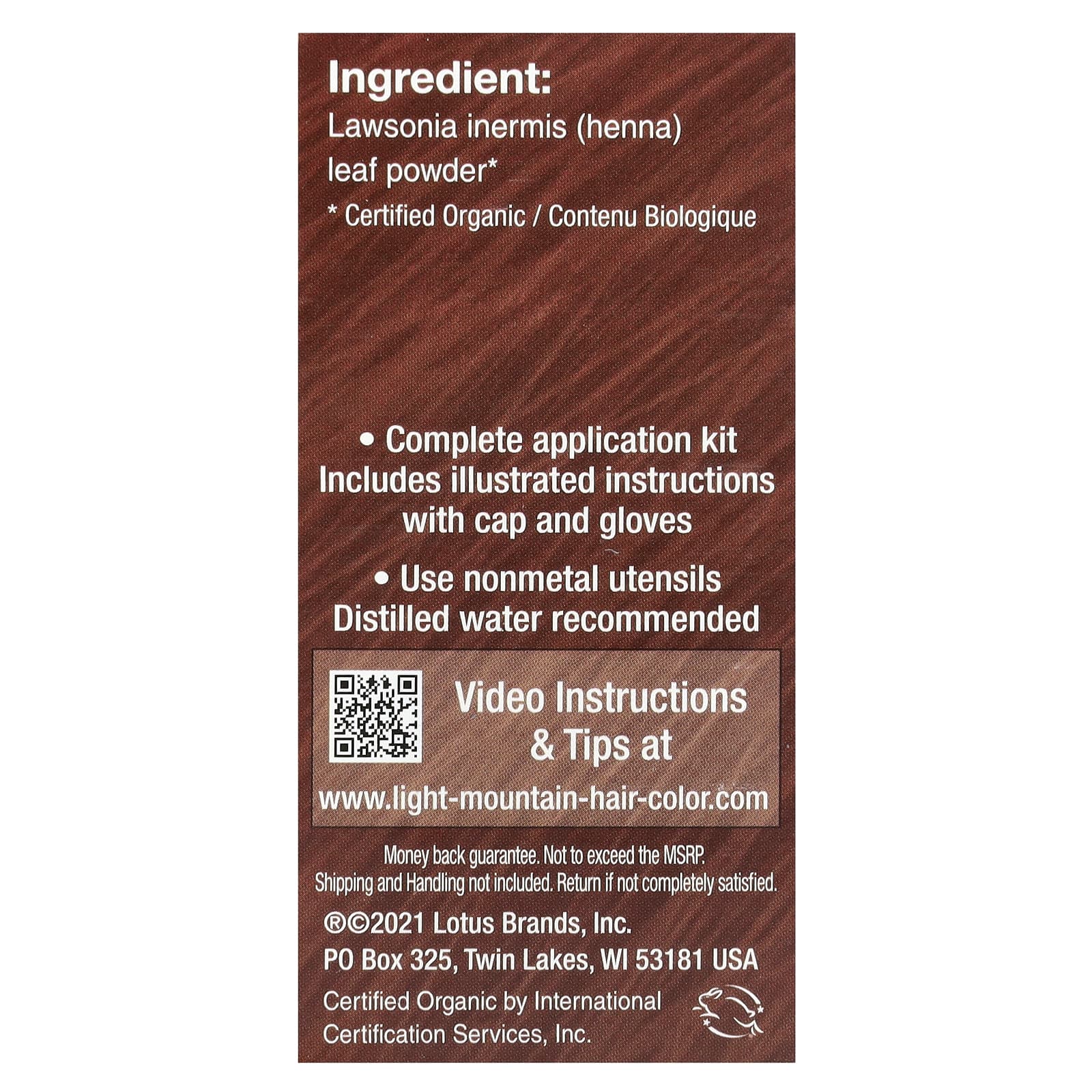 Light Mountain Henna, Hair Color Red, 4 Oz UPC 077014100033 | Hilife Vitamins