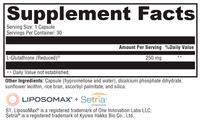 Liposomal Glutathione 30 Capsules Supplement Facts