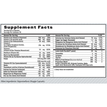 Lunovus, Maxivision Whole Body Formula, AREDS 2 Formula, 360 Capsules - 850014590246 | Hilife Vitamins