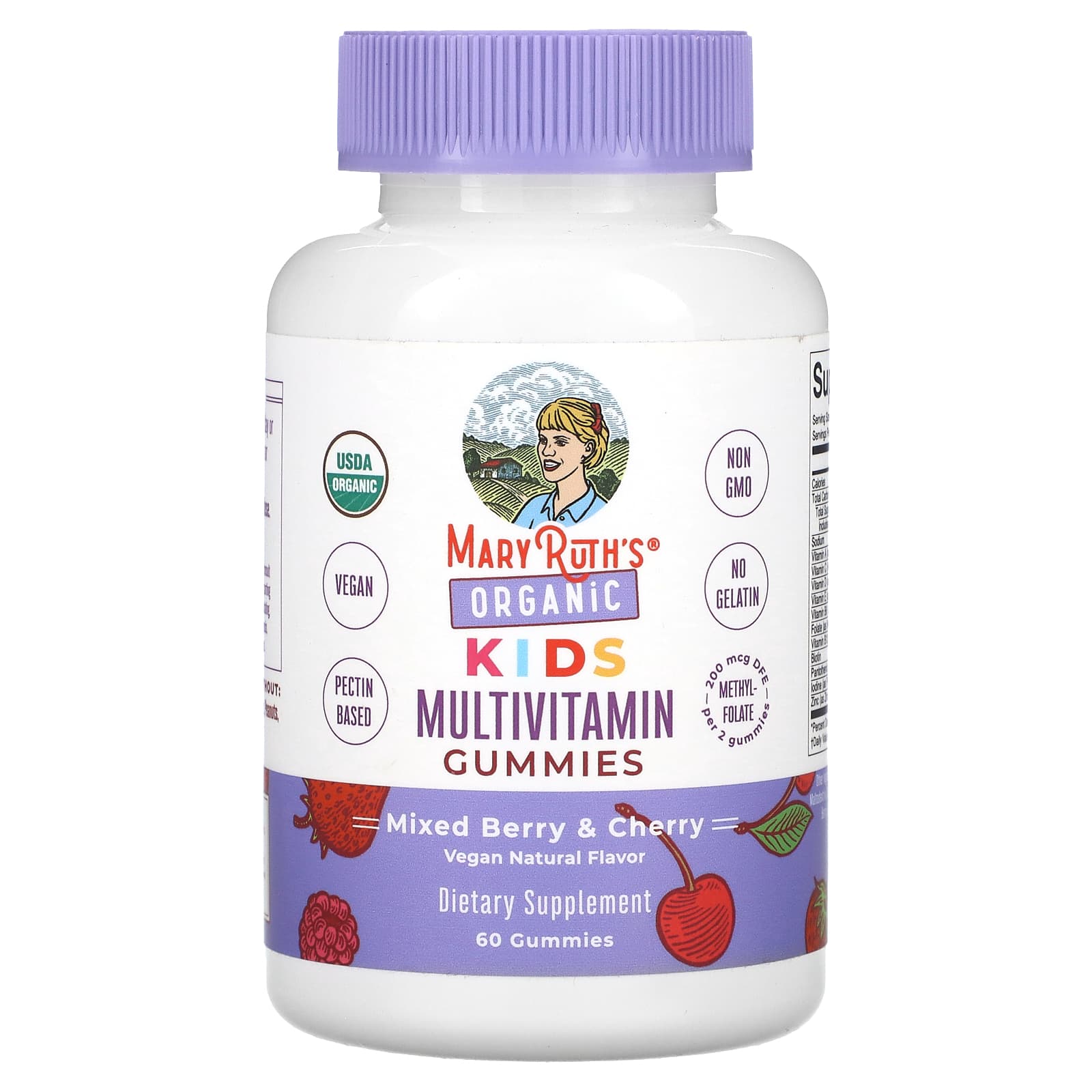 MaryRuth's, Organic Kids Multivitamin Gummies, Mixed Berry & Cherry, 60 Gummies UPC 810104620291 | HiLife Vitamins
