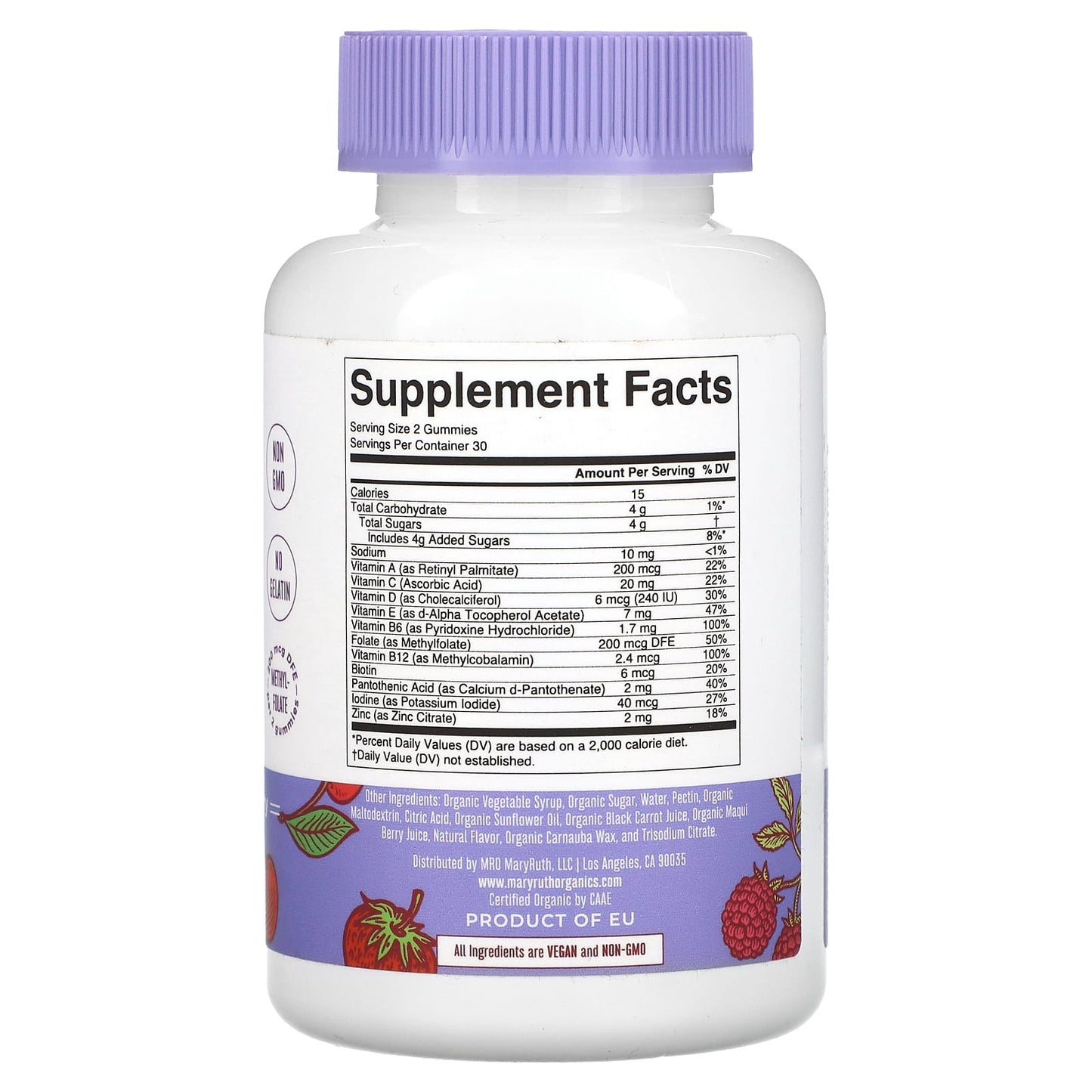 MaryRuth's, Organic Kids Multivitamin Gummies, Mixed Berry & Cherry, 60 Gummies UPC 810104620291 | HiLife Vitamins