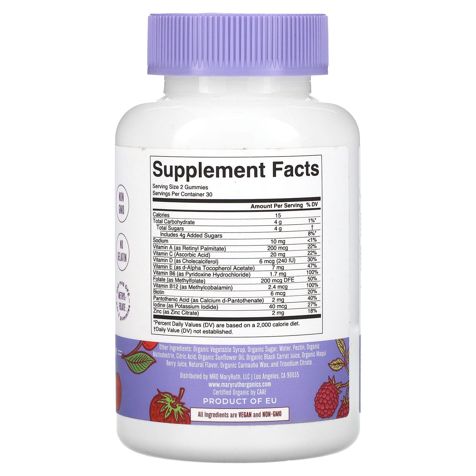 MaryRuth's, Organic Kids Multivitamin Gummies, Mixed Berry & Cherry, 60 Gummies UPC 810104620291 | HiLife Vitamins