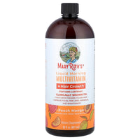 MaryRuth's, Liquid Morning Multivitamin + Hair Growth, Peach Mango, 30 fl oz (887 ml) UPC 810104622370 | HiLife Vitamins