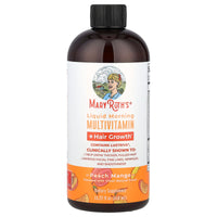 MaryRuth's, Liquid Morning Multivitamin + Hair Growth, Peach Mango, 15.22 fl oz (450 ml) UPC 810104622851 | HiLife Vitamins